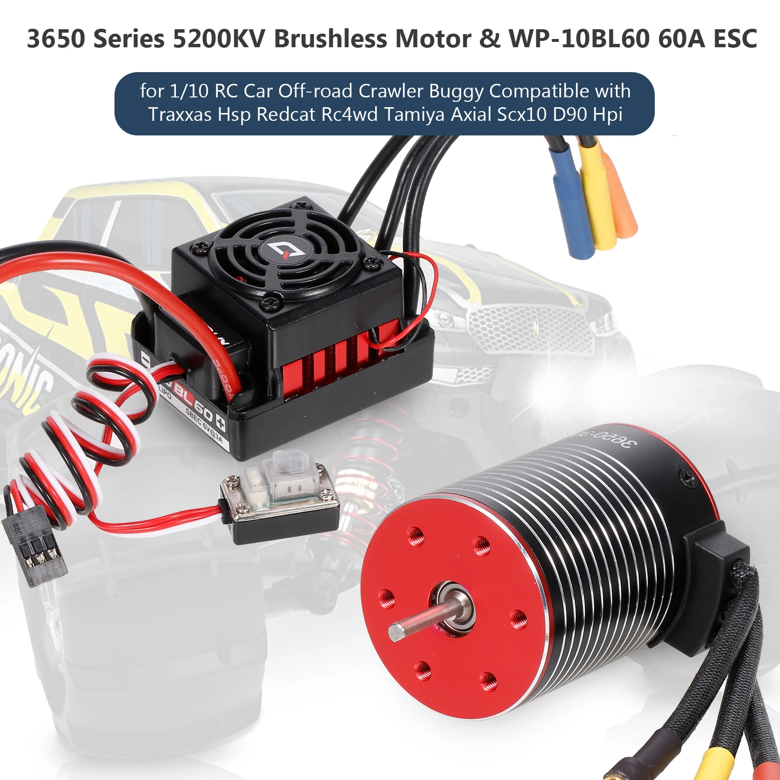 Waterproof 60A Brushless ESC For HSP HPI 1/10 RC Car Boat Accessories
