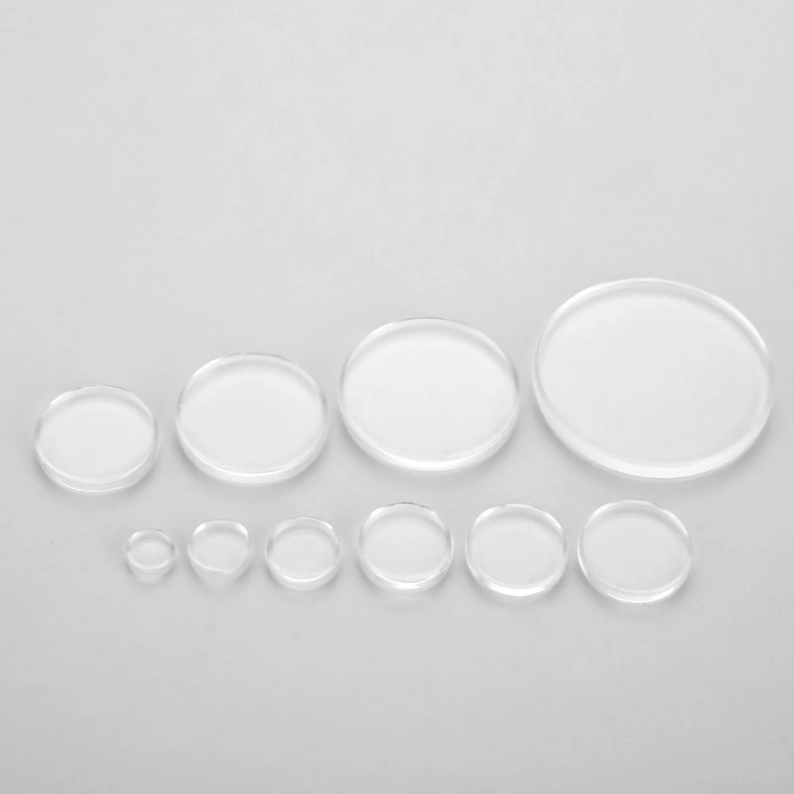 100/50/20/10/5pcs Transparent Glass Refrigerator Sticker Both Side Flat Round Clear Glass Cabochon Handmade Jewelry Accessories