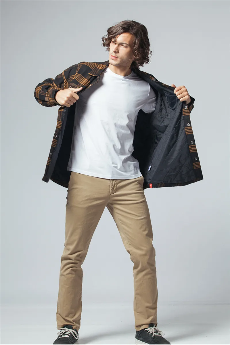 Осень зима мужская фланелевая клетчатая рубашка с хлопковой подкладкой Теплые Рубашки мужские s спортивные рубашки куртка США Плюс Размер M-2XL