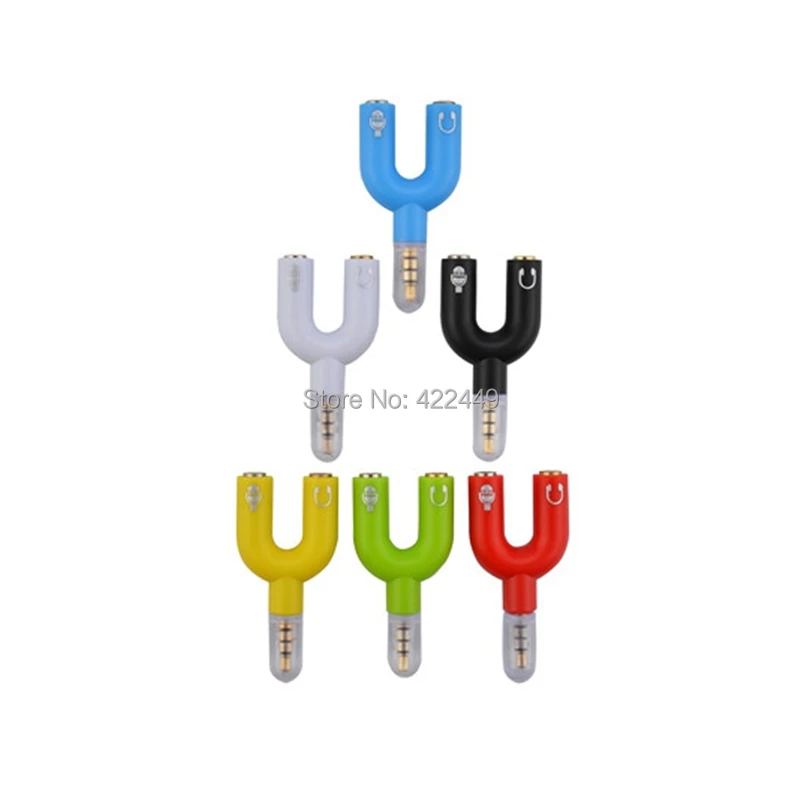 500pcs 3 5mm Audio Jack Extension Earphone Headphone Audio Splitter 1 Male to 2 Female Adapter Converter Connector Accessories