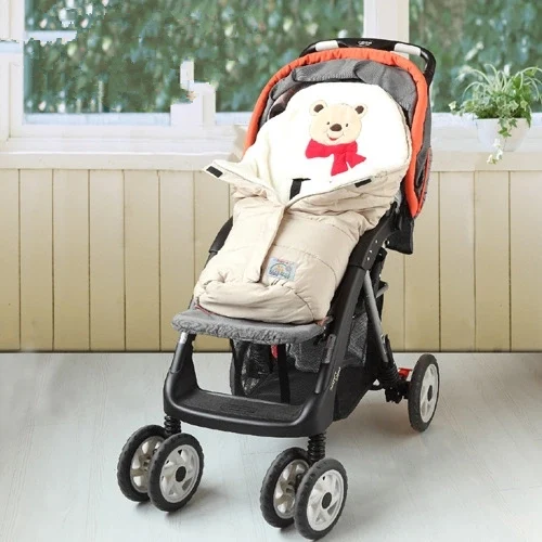 Конверт для новорожденной детской коляски, спальный мешок, сумка для ног, детская складная прогулочная коляска, чехол для детской коляски, зимняя пеленка - Цвет: Beige 82x45cm