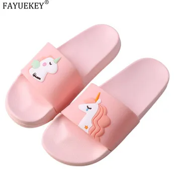 

HOT Trend Woman Summer Cartoon Unicorn Platform Slippers Flip Flops Beach Shoes Home Shower Indoor Room Sandals Zapatillas Mujer