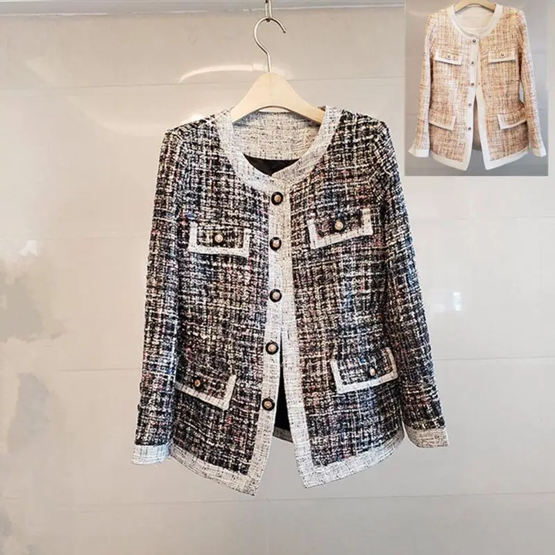 

2020 Pack Socialite Joker Thick Tweed Single Row Buckle Up Clothing Small Xiangfeng Coat Female