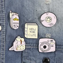 Корейский стиль аксессуары мультфильм розовый Школьная Сумка Телефон радио CD брошь креативный Универсальный эмаль значок