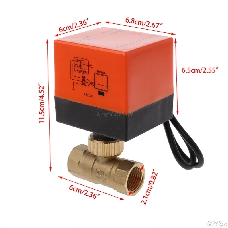 DN15/DN20/DN25 Электрический моторизованный латунный шаровой клапан DN20 AC 220V 2 Way 3-Wire с приводом Прямая поставка HOmeful