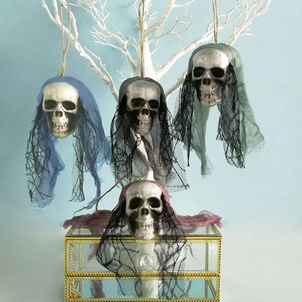 Подвесной череп скелет призрака на Хэллоуин-вечеринку страшный бар для сада