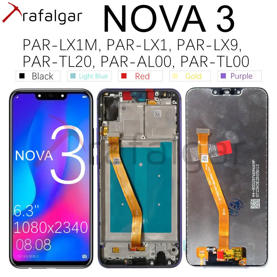 Для huawei Nova3 Nova 3 PAR-LX1 ЖК-дисплей с сенсорным экраном дигитайзер в сборе с рамкой PAR-AL00 Replacem для huawei Nova 3 lcd