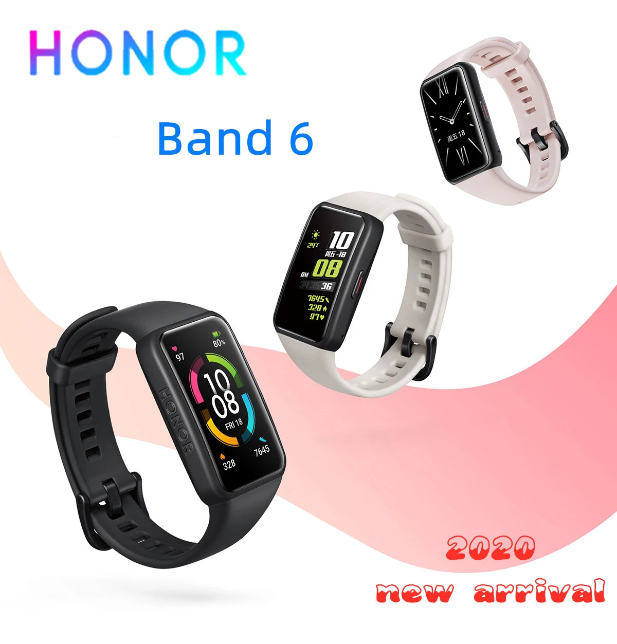 Original Honor Band 6 Wristband Blood Oxygen Smart Watch Band AMOLED Fitness Tracker Sleep Data Heart Rate Monitor