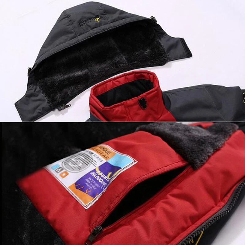 Winter Jacket Windbreak Thick Velvet Warm Hooded Coats Waterproof Outdoor Camping Hiking Fleece Jackets 5XL 6XL Hunting Clothes