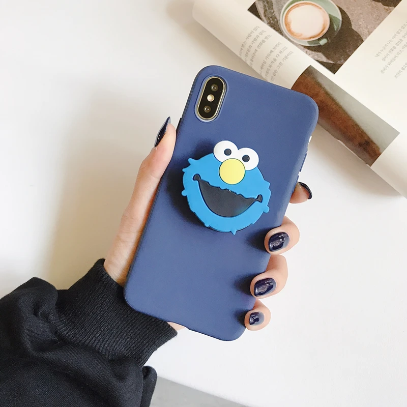 E 3D милый уличный мягкий чехол для iPhone X XR XS 11 Pro Max 6S 7 8 plus Чехол-держатель для samsung S8 S9 S10 A50 Note 8 9 - Цвет: E