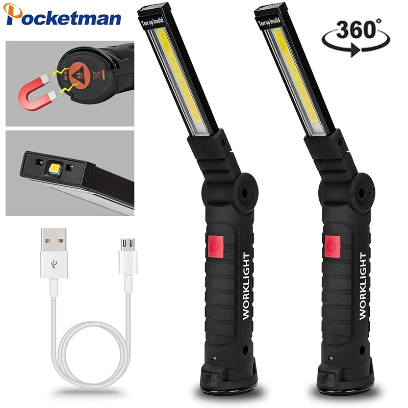 9000LM COB LED Work Light Repair Waterproof Hand USB Rechargeable Flashlight Inspection Magnetic Lamp | Лампы и освещение