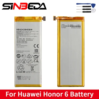 

Sinbeda HB4242B4EBW 3000mAh For Huawei Honor 6 4X H60-L01 H60-L02 H60-L04 H60-L11 Authenic Battery Replacement Phone Battery