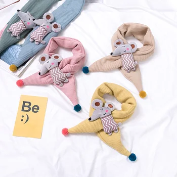 

Funny Cartoon Cute Little Mouse Autumn Winter New Style Keep Warm Plush Baby Neckerchief Child Kids Fashion Scarf Gift