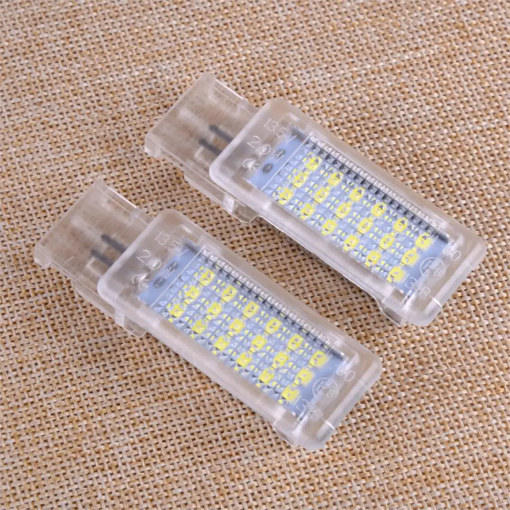 CITALL 2pcs 2 Pin White LED Footwell Light Lamp Fit For Volkswagen Golf 5 6 Jetta Passat Sharan Touareg Eos Scirocco Alhanmbra
