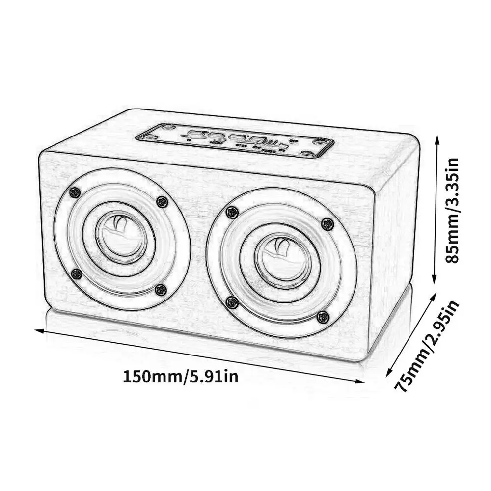 W5 деревянный портативный динамик 10 Вт поддержка Aux Tf карты для телефона ПК с микрофоном мощный беспроводной динамик