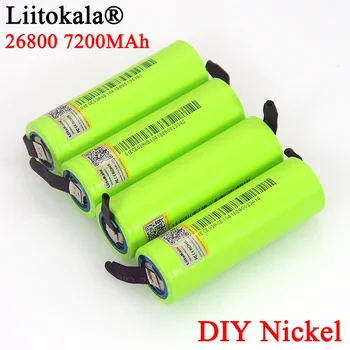 

4PCS Liitokala 3.7V 26800 7200mAh Rechargeable battery power 5C 35A discharge DIY Nickel sheet batteries