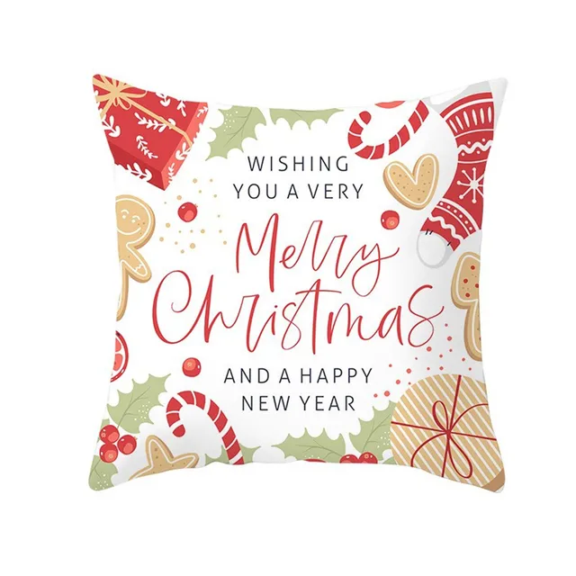 Christmas Pillowcase Cushion Covers 45x45cm Sofa Decoration Gift Letter Print Linen Pillow Cover For Home Xmas Ornament 2021 22