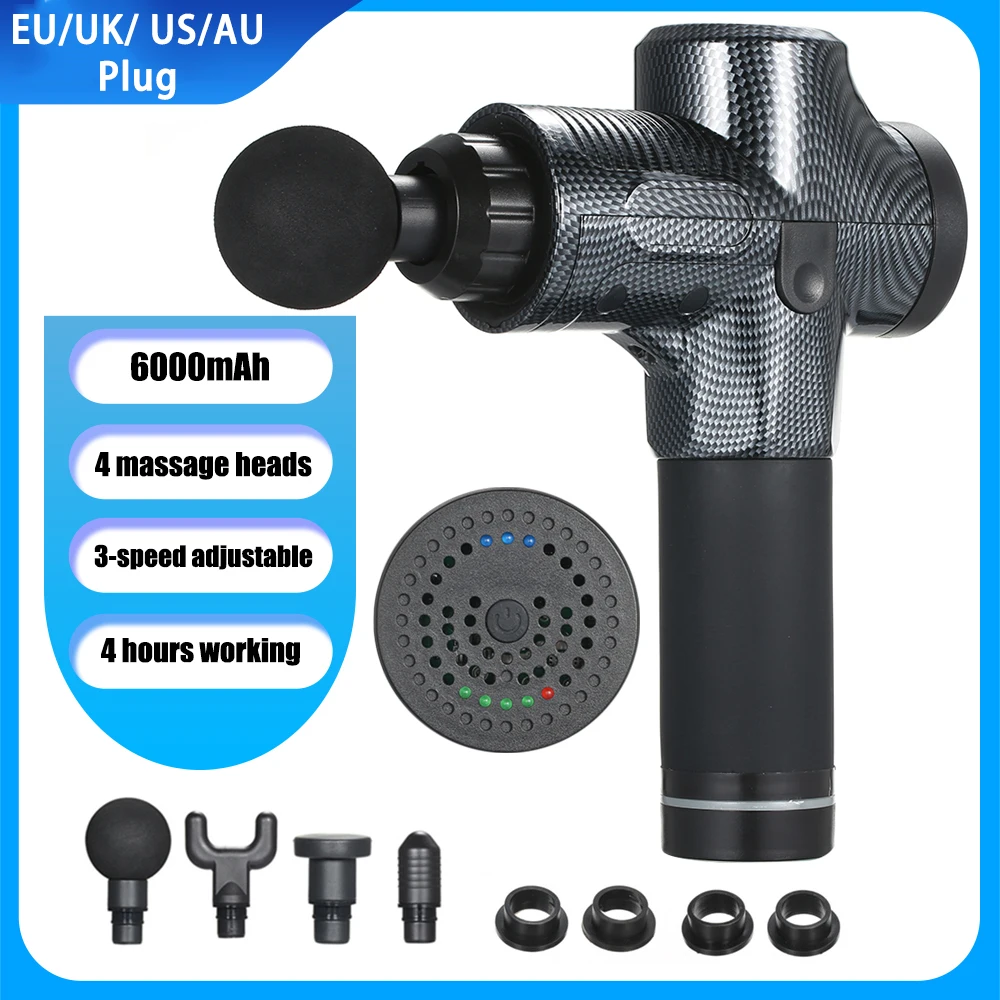 

12V Electric Muscle Massager Fascia Massage Gun Portable Percussive Vibrating Powerful Handheld Deep Tissue Muscle Massager