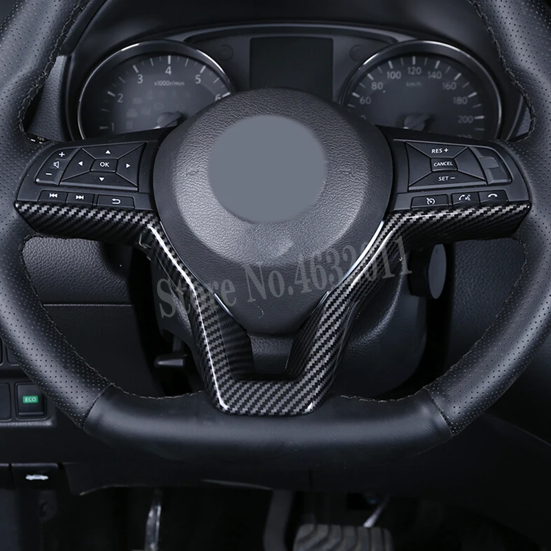 Для Nissan X-Trail T32 Rogue ABS Матовый/углеродное волокно Автомобильный руль Кнопка рамка Крышка отделка Аксессуары 3 шт