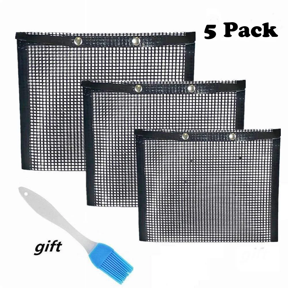 8d, Mesh Grilling Bag Outdoor Picnic Tool Bolsa De Barbacoa Reusable Easy to Clean Non-Stick BBQ Bake Bag Party Tools