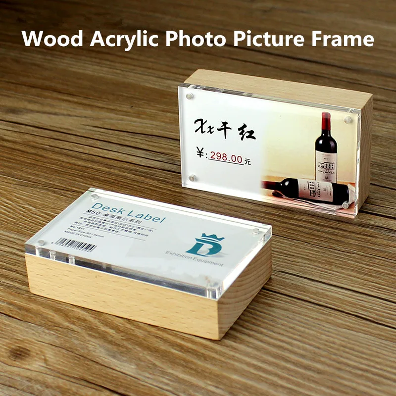 

90*55mm Acrylic Tabletop Menu Display Stand Menu Paper Holder Counter Price Label Display Stand
