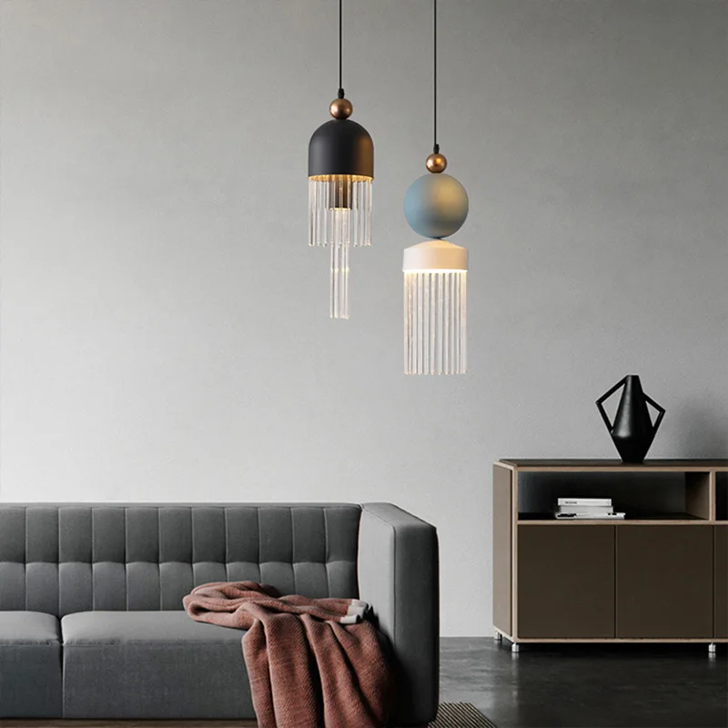 Скандинавская светодиодная стеклянная Подвесная лампа современный