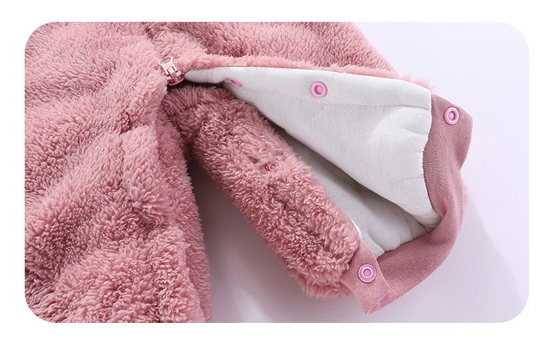 Коллекция года, пальто для новорожденных детей ясельного возраста зимняя одежда с капюшоном Детский комбинезон из полиэстера для малышей от 3 до 12 месяцев, комбинезон с капюшоном для мальчиков