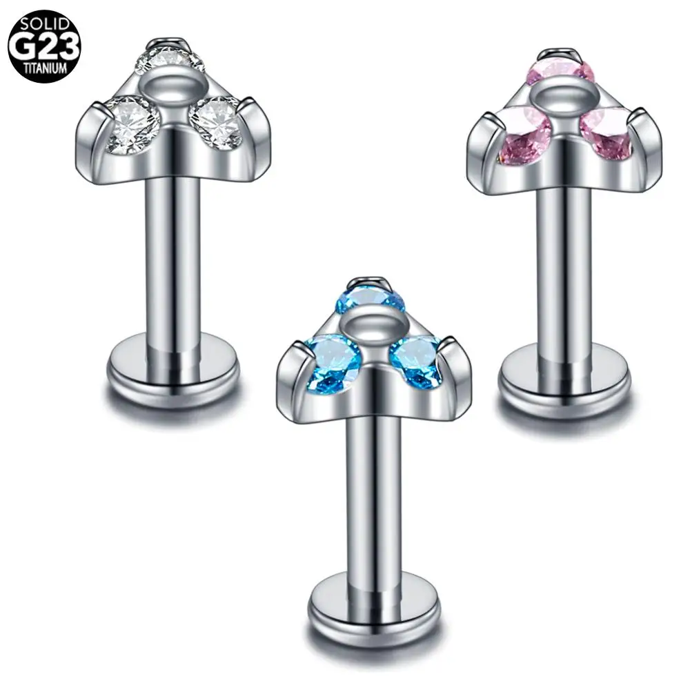 

1PC Titanium Tragus Piercings Zircon Labret Piercing Lip Rings Piercing Oreja Ear Cartilage Piercings Ear Rings Body Jewelry 16G
