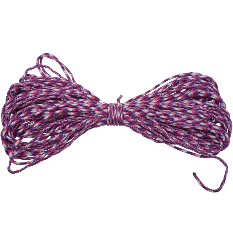 pink white purple Горячее предложение-550 Паракорд 7 внутренних нитей Mil спец Тип III бушкрафт спасательный шнур, 100 футов черный желтый(#43 - Color: pink white purple