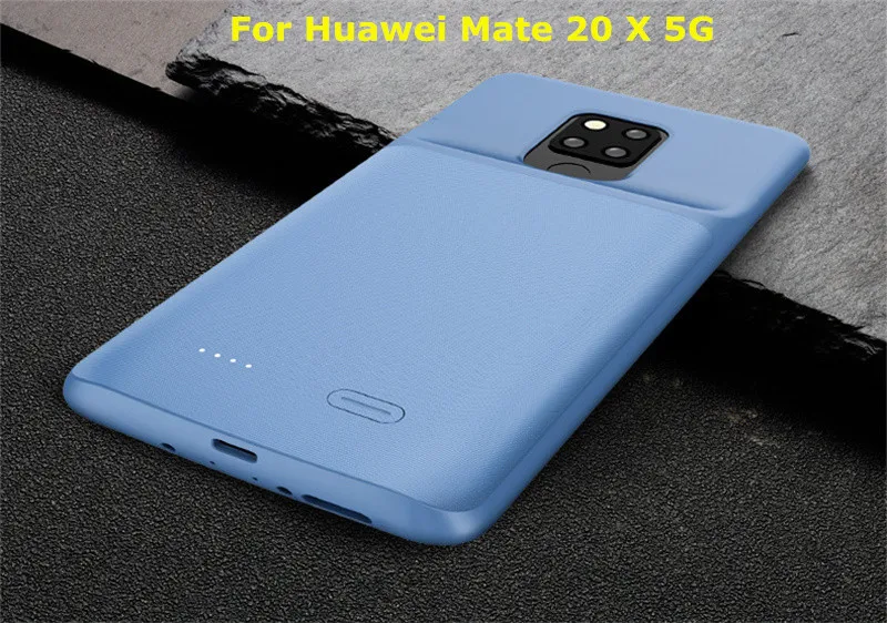 6000 мАч портативное зарядное устройство матовый чехол 20X5G power Bank чехол для huawei mate 20X5G запасное зарядное устройство чехол - Цвет: Blue