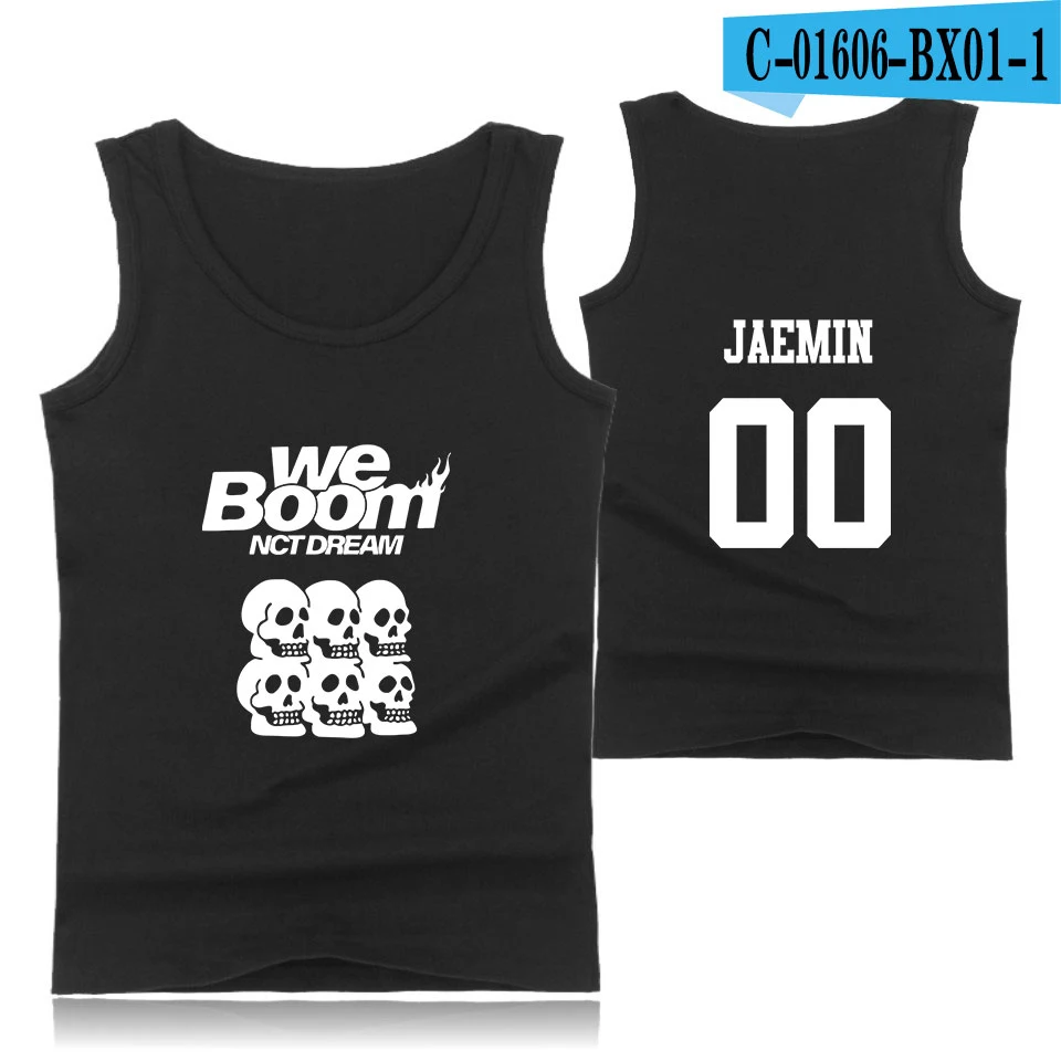 NCT DREAM We Boom album 2D хлопковые мужские майки с принтом, летние топы без рукавов, пальто, хит, тренд, повседневная одежда, жилет - Цвет: Black