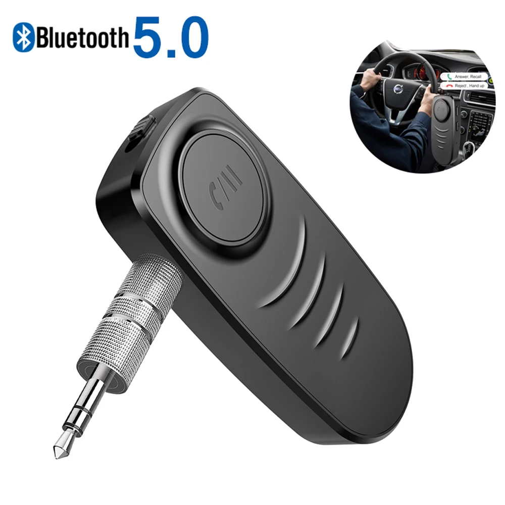 Bluetooth 5,0 приемник 3,5 мм стерео автомобильный комплект музыкальный передатчик с микрофоном Громкая связь вызова AUX Jack аудио беспроводной адаптер