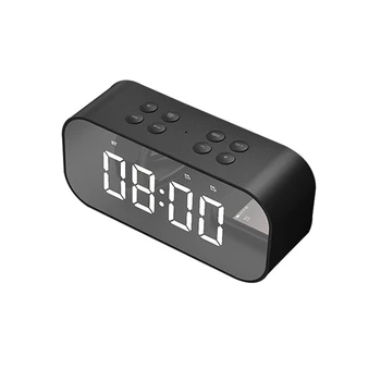 

Mirror Alarm Clock Stereo LCD Sound Box Column Subwoofer Music Mini Portable Wireless Bluetooth Speaker Time Snooze EX66