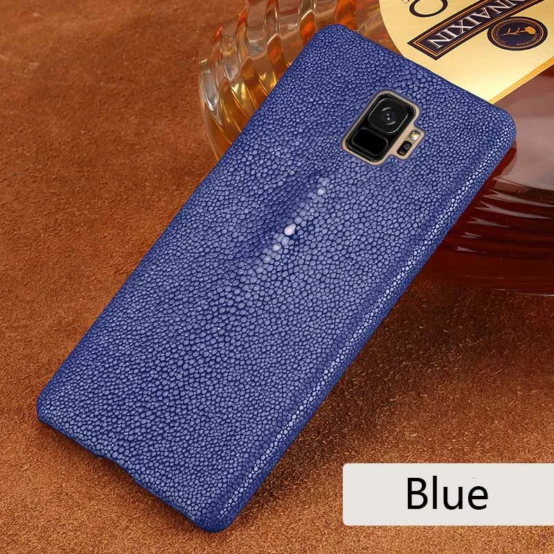 Blue Роскошные чехлы для телефонов для Samsung Galaxy S6 S7 S8 S9 S10 плюс с жемчужными рыбьей кожи чехол для Note 8 9 A5 A7 A8 J3 J5 J7 чехол - Цвет: Blue