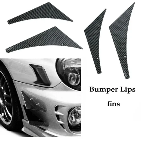 4 x углеродного волокна спортивный гоночный диффузор бампер губы плавники спойлер Canards сплиттер
