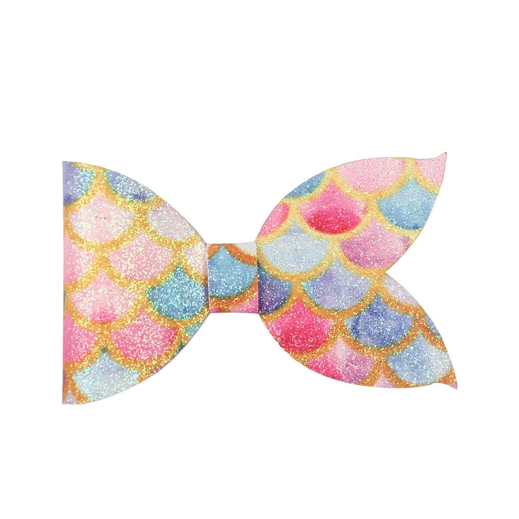 David accessories с блестками в форме рыбьей чешуи заколки украшение «бант» и аксессуары(10 шт.), "сделай сам" для резинки для волос, заколки для волос 10Yc7424 - Цвет: 1090820011