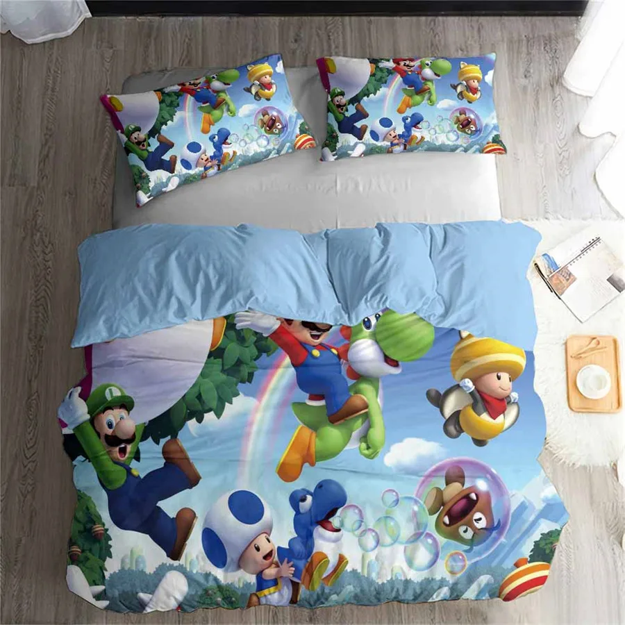HELENGILI 3D Bedding Set Mario Party Print Duvet Cover Set Bedcloth with Pillowcase Bed Set Home Textiles #MLA34 HELENGILI 3D Bedding Set Mario Party Print Duvet Cover Set Bedcloth with Pillowcase Bed Set Home Textiles #MLA34