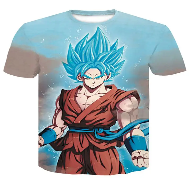 Мужская 3D футболка Dragon Ball Z Ultra Instinct Goku Super Saiyan God Blue Vegeta летняя с рисунком 4XL| |