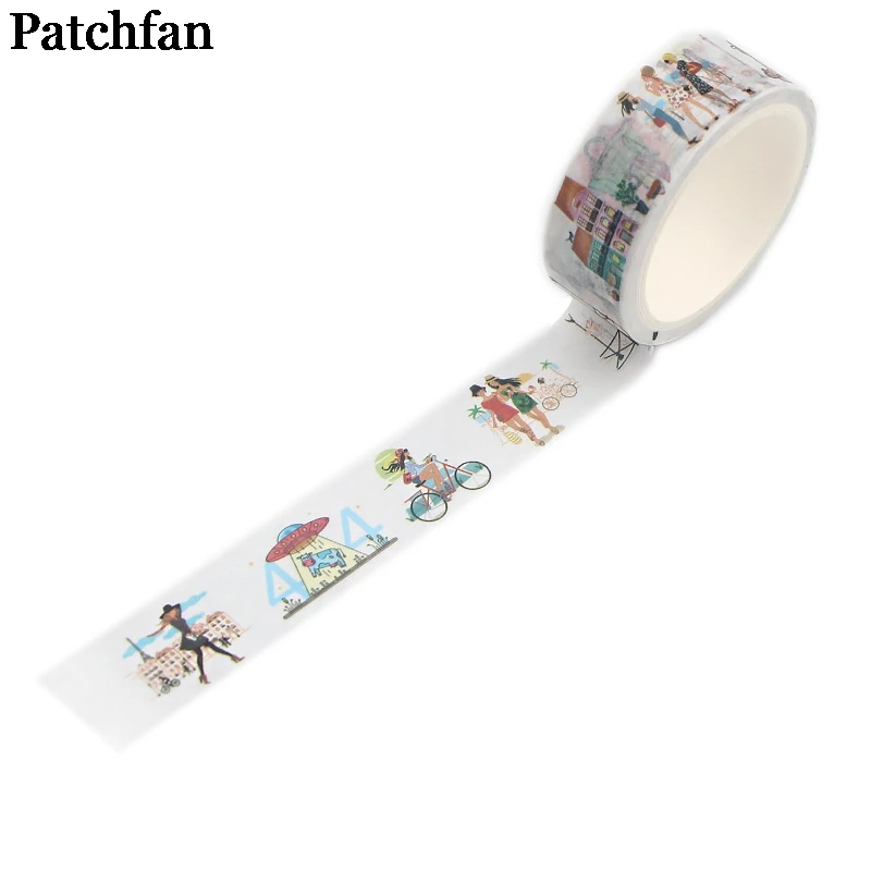 Patchfan Париж стиль иллюстрация украшения 90s DIY Скрапбукинг дети клей васи маскирования клейкие ленты Печатный шаблон стикер A2340