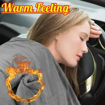

110x70cm Car Electric Heated Fleece Blanket Warm Winter Cover Heater heating Pad Quilt For Drive Sleep Travel