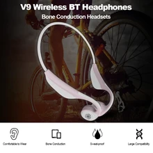 V9 Беспроводные Bluetooth 5,0 наушники костной проводимости гарнитуры спортивные наушники стерео сенсорное управление Hands-free с микрофоном