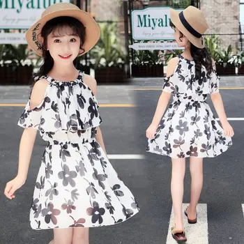 

Kids Summer Dresses for Girls 2020 Children's Chiffon Dress Children's Summer Western Style Princess Dress Strap Floral Clothes