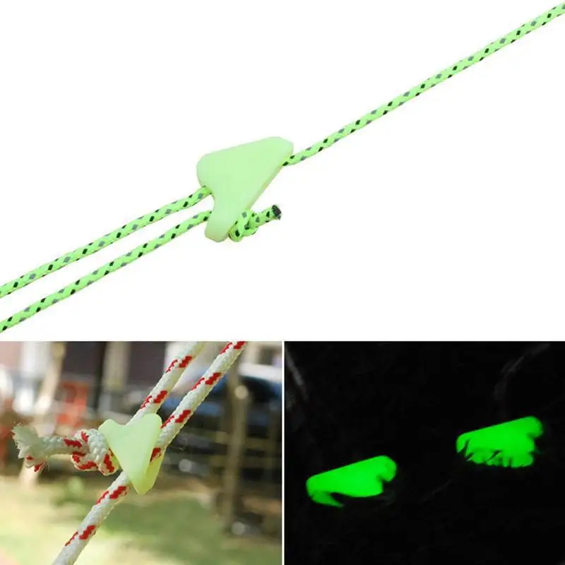 

Noctilucent Camping Tent Lock Cord Rope Fastener Guy Line Tensioners Tool