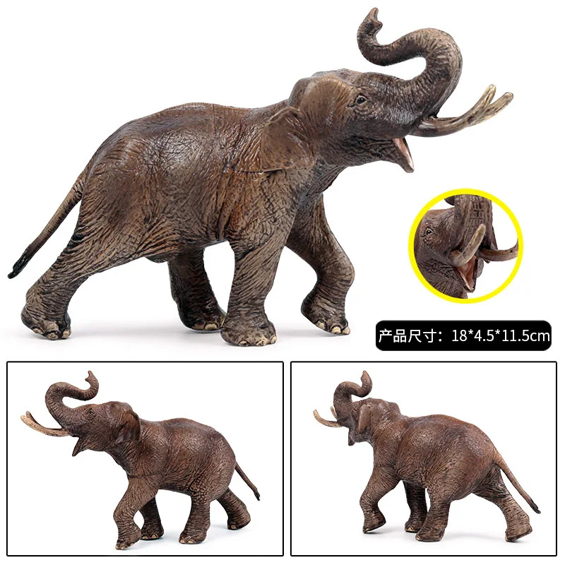 

Children Solid Model Wild Animal World Elephant Model Toy Africa Elephant Zoos like Model Ornaments