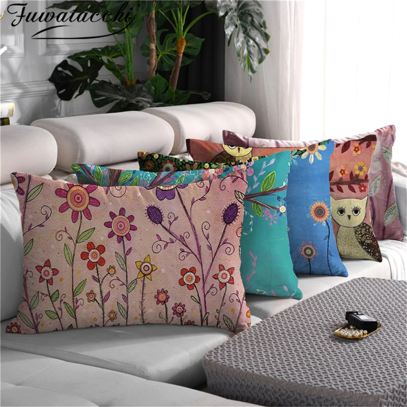 

Fuwatacchi Cushion Cover Tree Flower Print Pillow Cover Pillowcase for Home Sofa Decorative Pillow 30*50cm Funda Cojin