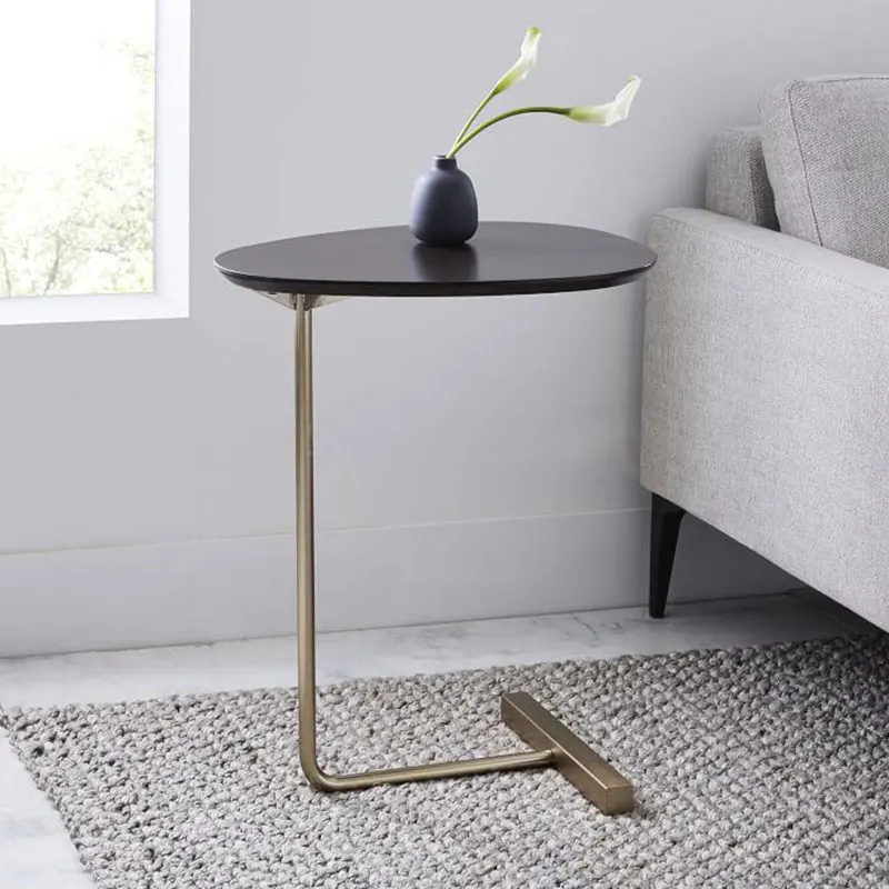  Mobile solid wood wrought iron sofa corner a few lazy bedside reading table Creative simple oval co