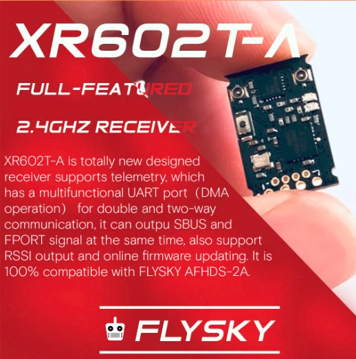 XR602T-A 2 4G 14CH совместимый FLYSKY AFHDS 2A SBUS микро-приемник км Диапазон двойная антенна для