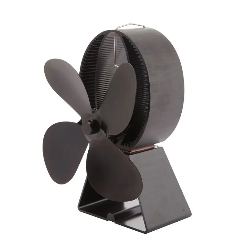 

Heat Self Powered Fireplace Stove Fan Quiet 4 Blades for Large Room Wood Log