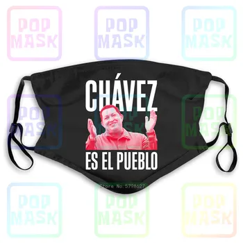 

Hugo Chavez Es El Pueblo The People Chávez Adults Venezuela Washable Reusable Mask with 2Pcs PM2.5 Filters 5 Layers