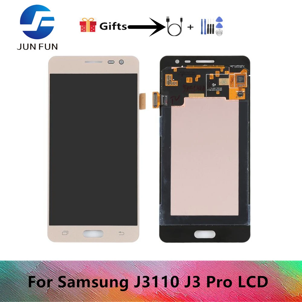 OLED для Samsung Galaxy J3110 ЖК-дисплей J3 Pro сенсорный экран дигитайзер в сборе Бесплатная